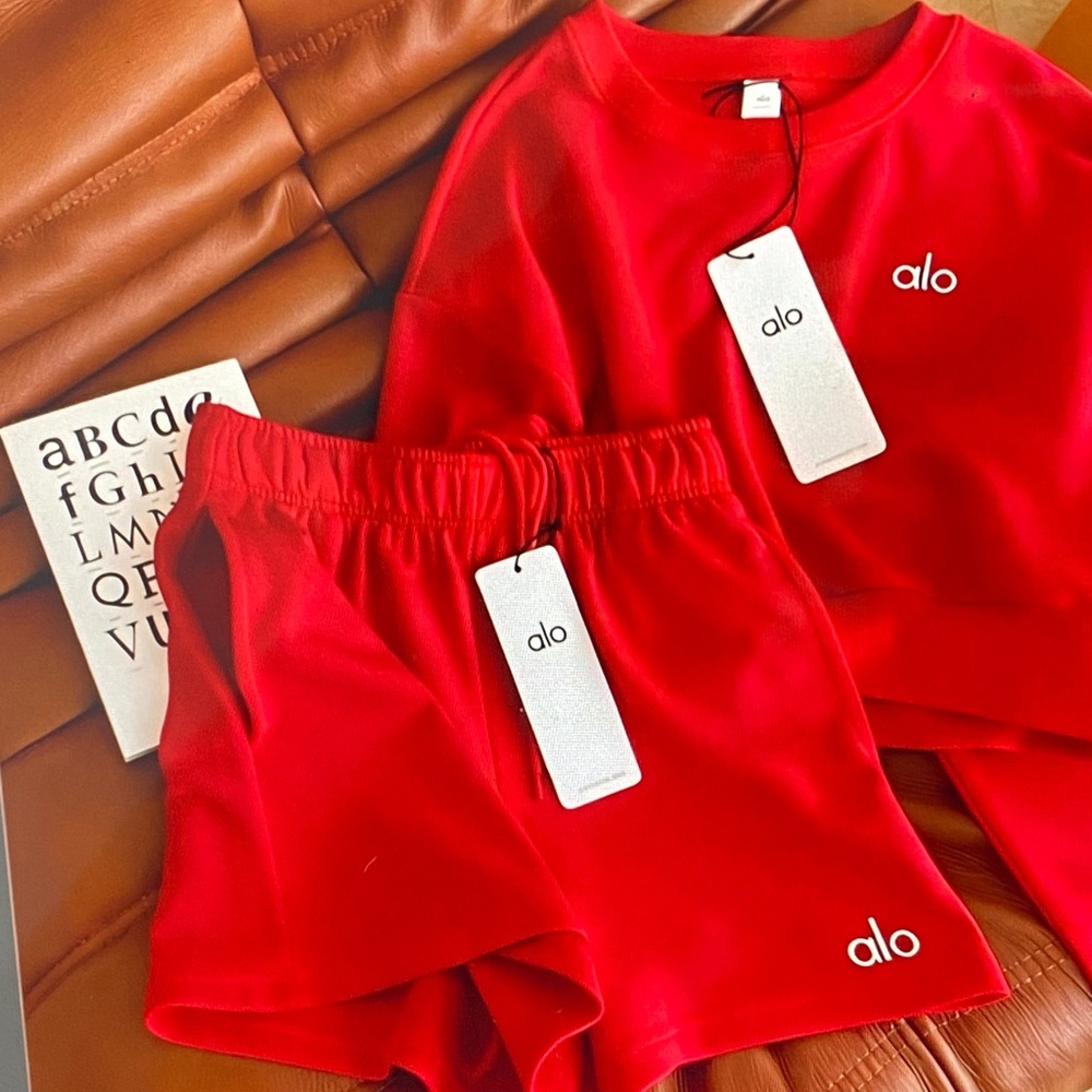 ALO Yoga Red Crewneck Sweatshirt